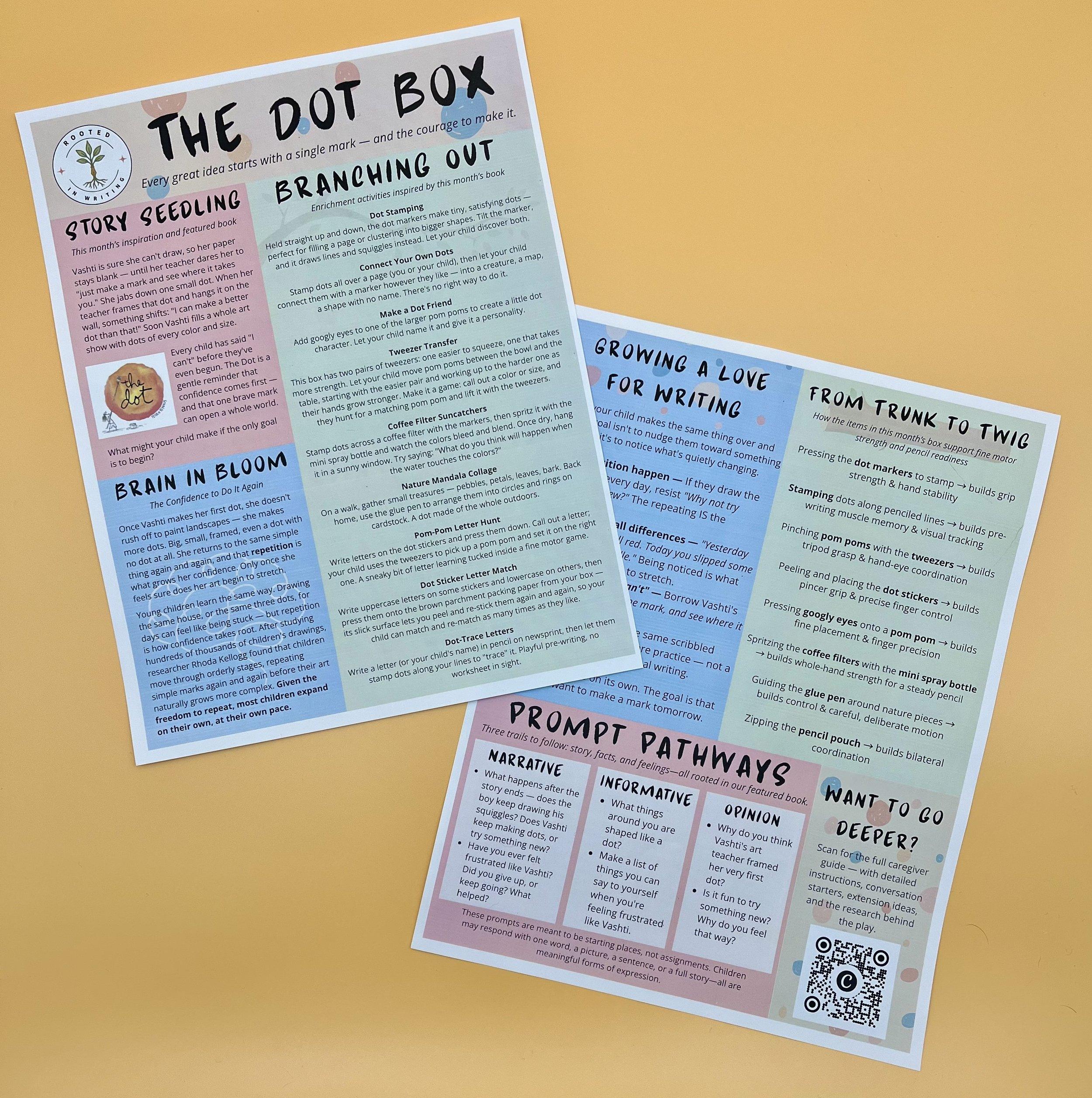 The DOT Box activity materials